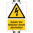 Gefahr Vor Arbeiten Strom abschalten