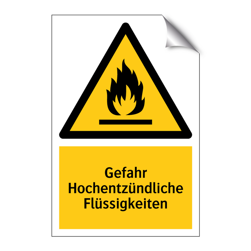 Gefahr Hochentzündliche Flüssigkeiten