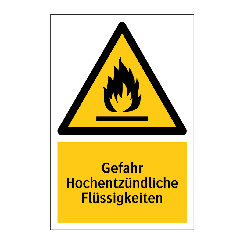 Gefahr Hochentzündliche Flüssigkeiten