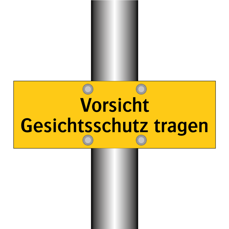 Vorsicht Gesichtsschutz tragen