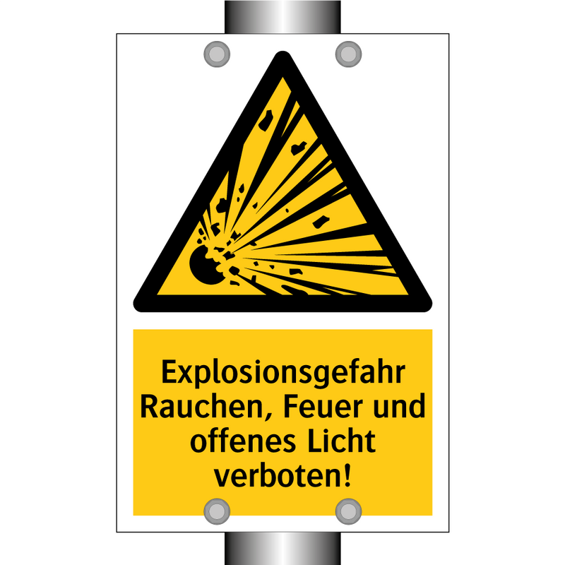 Explosionsgefahr Rauchen, Feuer und offenes Licht verboten!