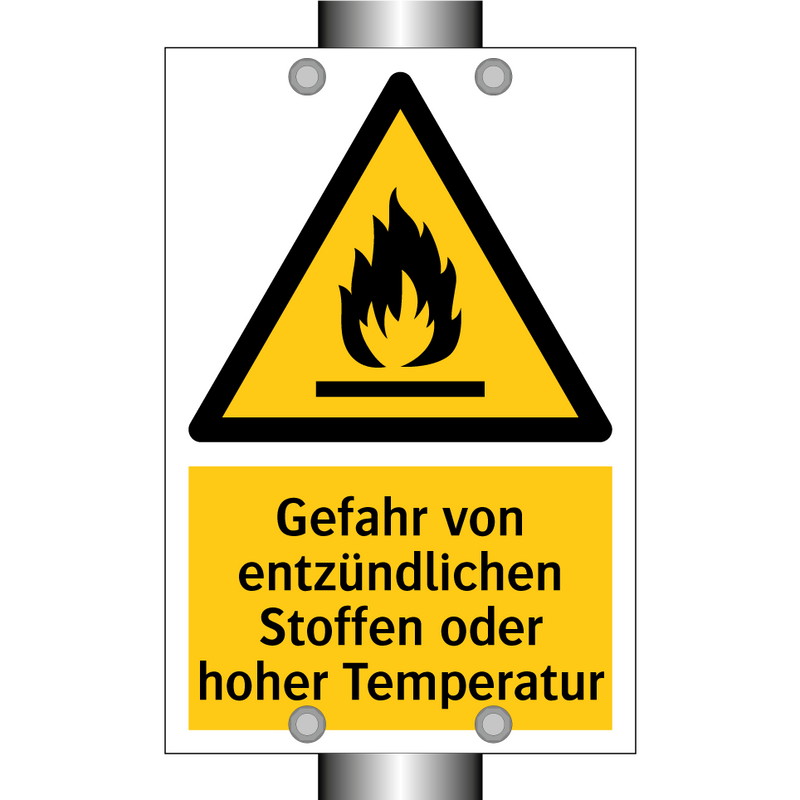 Gefahr von entzündlichen Stoffen oder hoher Temperatur
