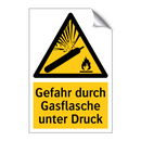 Gefahr durch Gasflasche unter Druck