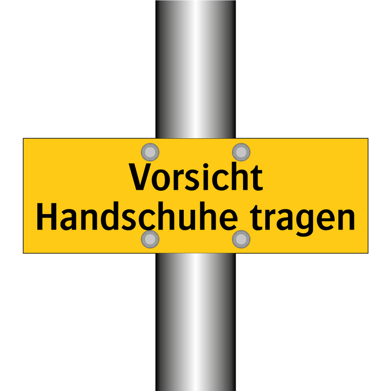 Vorsicht Handschuhe tragen