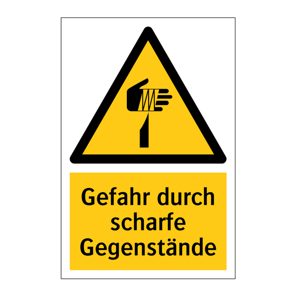Gefahr durch scharfe Gegenstände