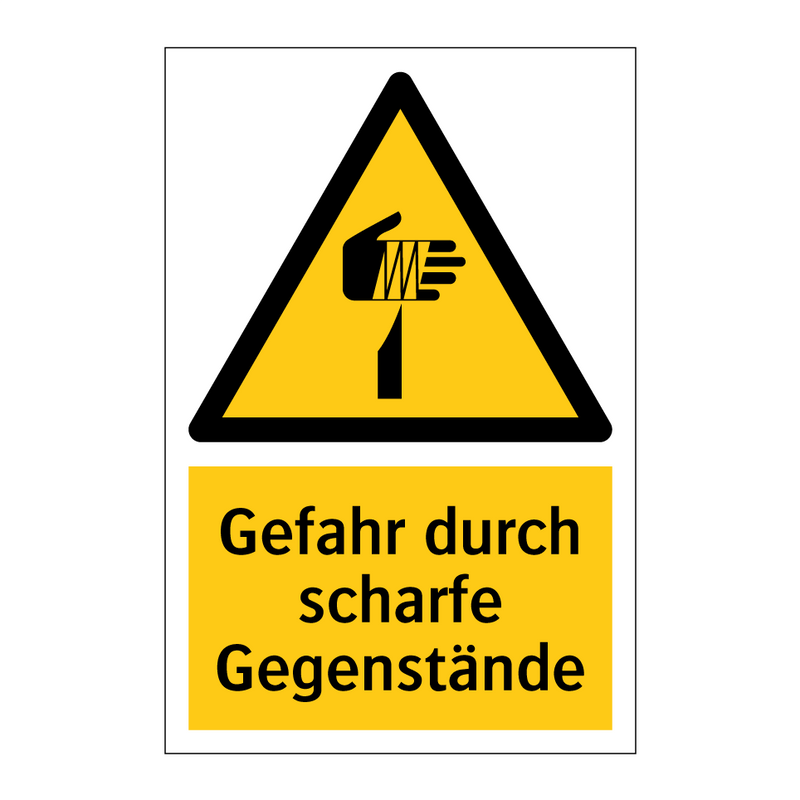Gefahr durch scharfe Gegenstände