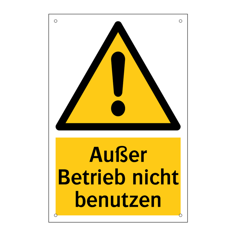 Außer Betrieb nicht benutzen