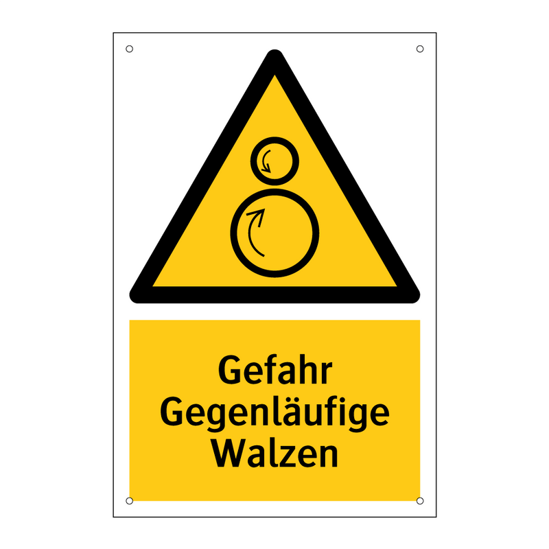 Gefahr Gegenläufige Walzen