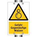 Gefahr Gegenläufige Walzen