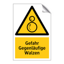 Gefahr Gegenläufige Walzen