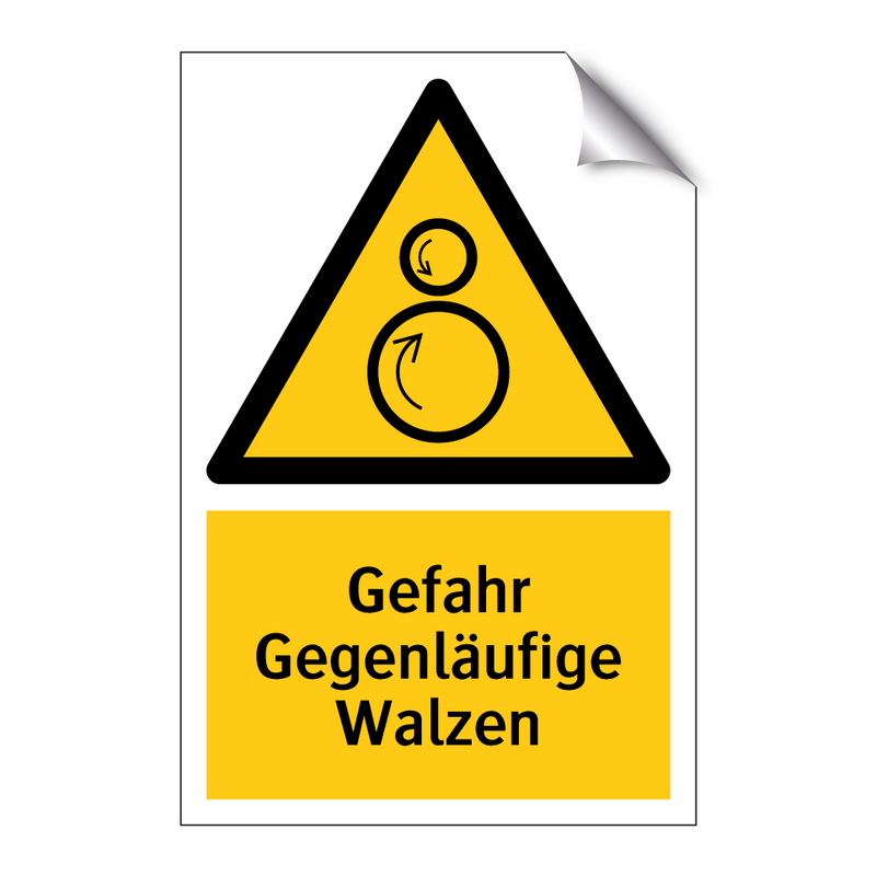 Gefahr Gegenläufige Walzen