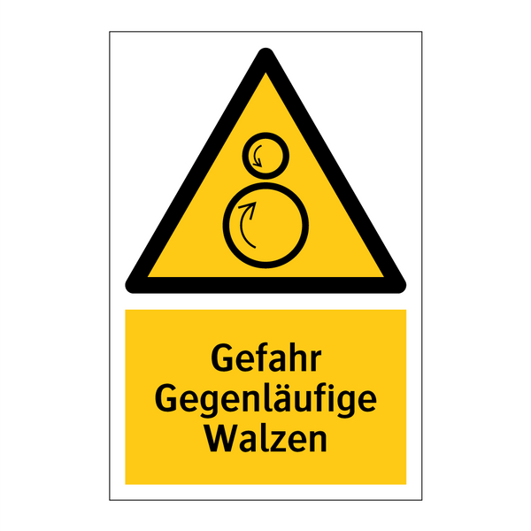 Gefahr Gegenläufige Walzen