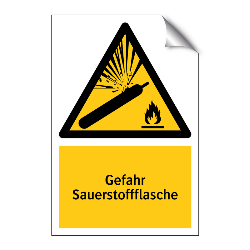 Gefahr Sauerstoffflasche