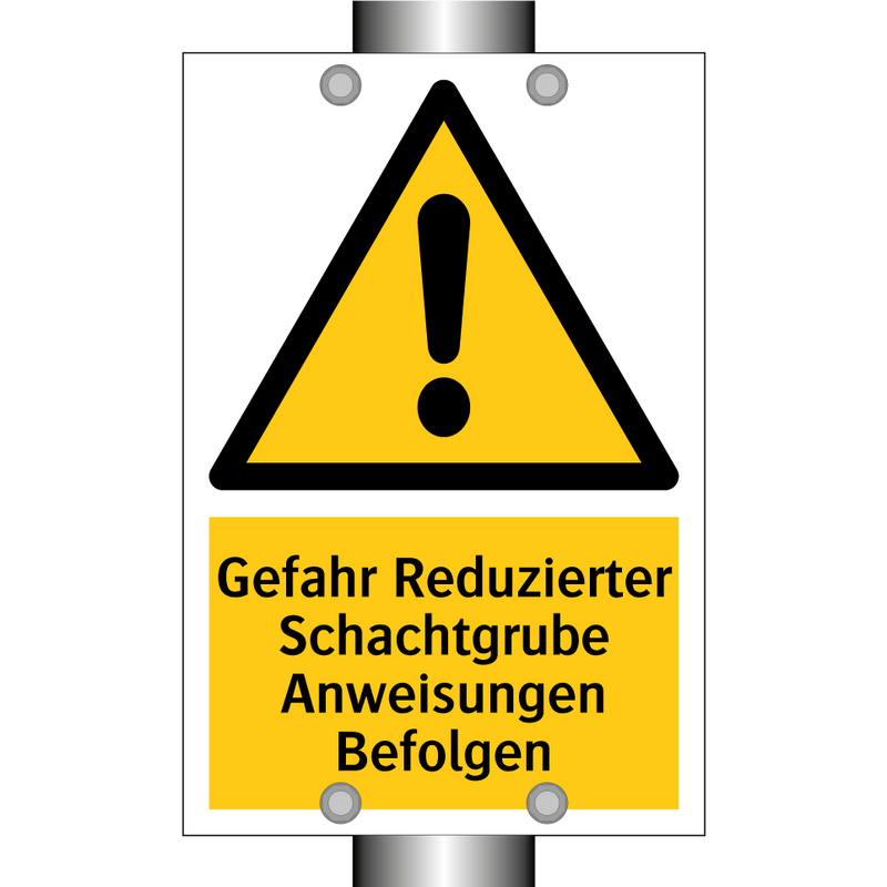 Gefahr Reduzierter Schachtgrube Anweisungen Befolgen
