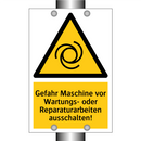 Gefahr Maschine vor Wartungs- oder Reparaturarbeiten ausschalten!