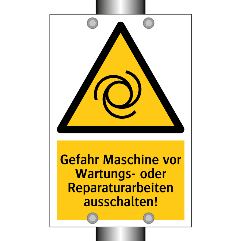 Gefahr Maschine vor Wartungs- oder Reparaturarbeiten ausschalten!