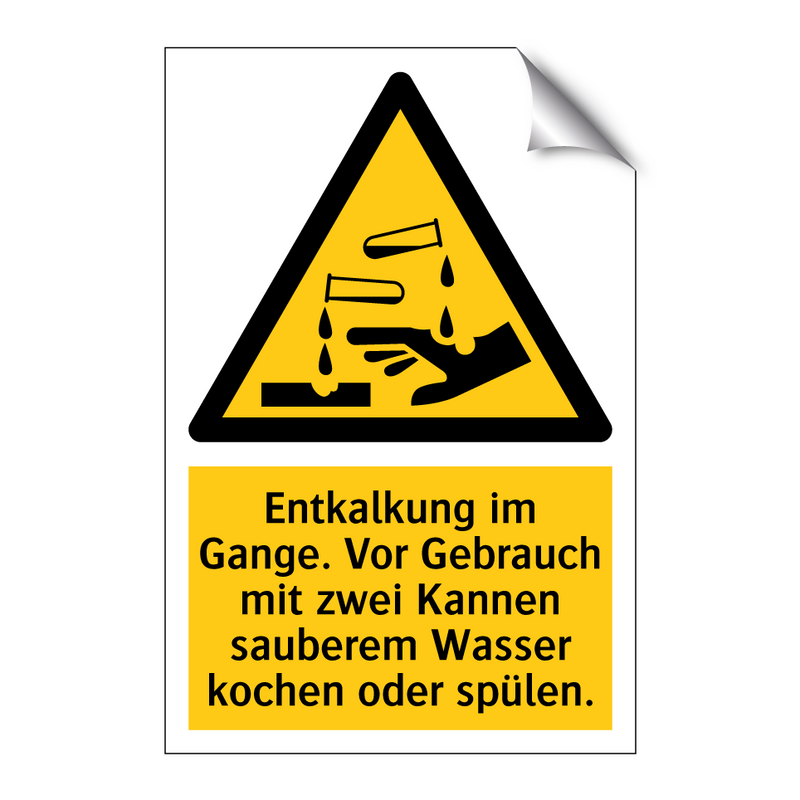 Entkalkung im Gange. Vor Gebrauch mit zwei Kannen sauberem Wasser kochen oder spülen.