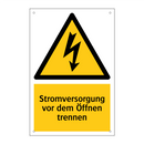 Stromversorgung vor dem Öffnen trennen