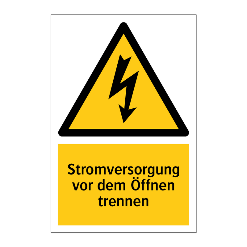 Stromversorgung vor dem Öffnen trennen