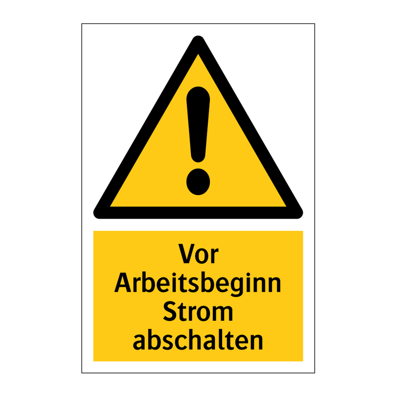 Vor Arbeitsbeginn Strom abschalten