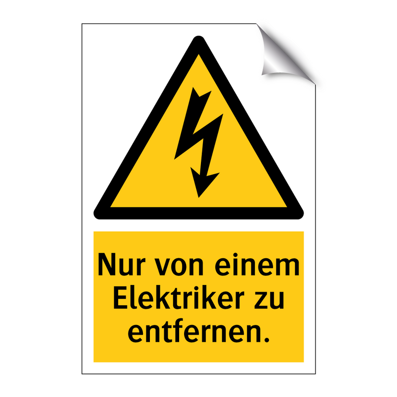 Nur von einem Elektriker zu entfernen.