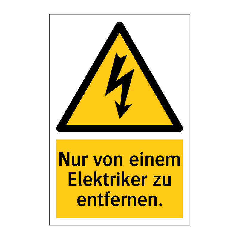 Nur von einem Elektriker zu entfernen.