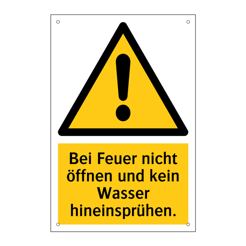 Bei Feuer nicht öffnen und kein Wasser hineinsprühen.