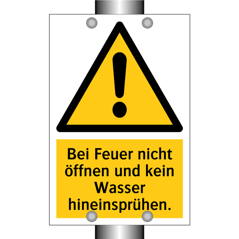 Bei Feuer nicht öffnen und kein Wasser hineinsprühen.