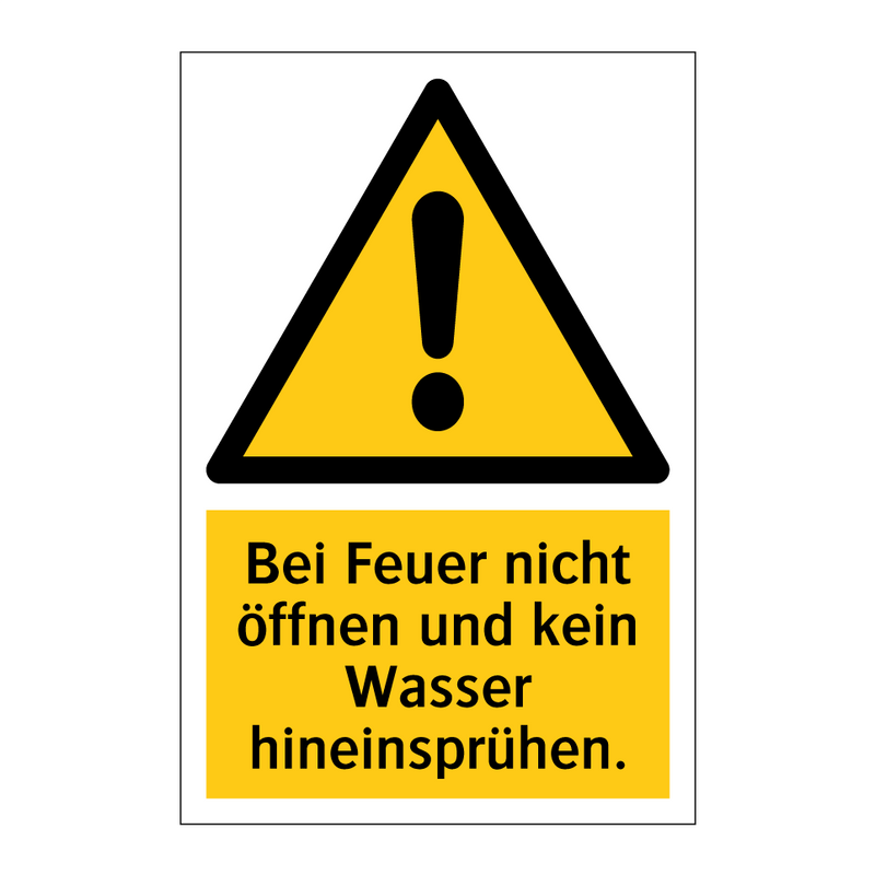 Bei Feuer nicht öffnen und kein Wasser hineinsprühen.
