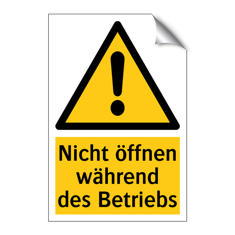 Nicht öffnen während des Betriebs