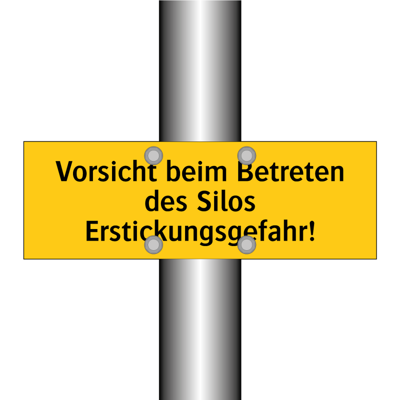 Vorsicht beim Betreten des Silos Erstickungsgefahr!