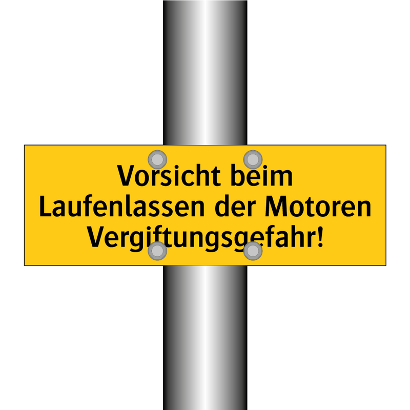 Vorsicht beim Laufenlassen der Motoren Vergiftungsgefahr!