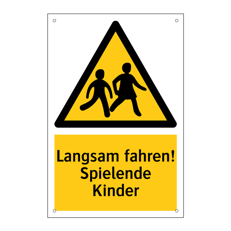 Langsam fahren! Spielende Kinder