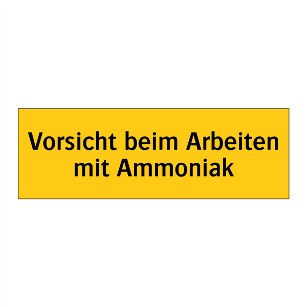 Vorsicht beim Arbeiten mit Ammoniak