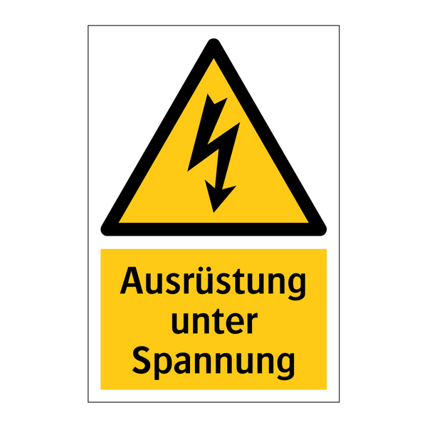 Ausrüstung unter Spannung