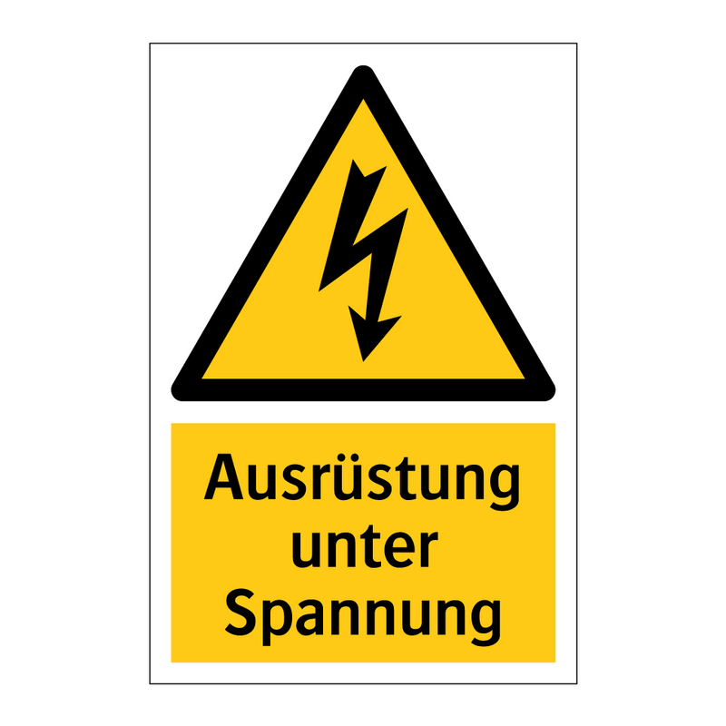 Ausrüstung unter Spannung