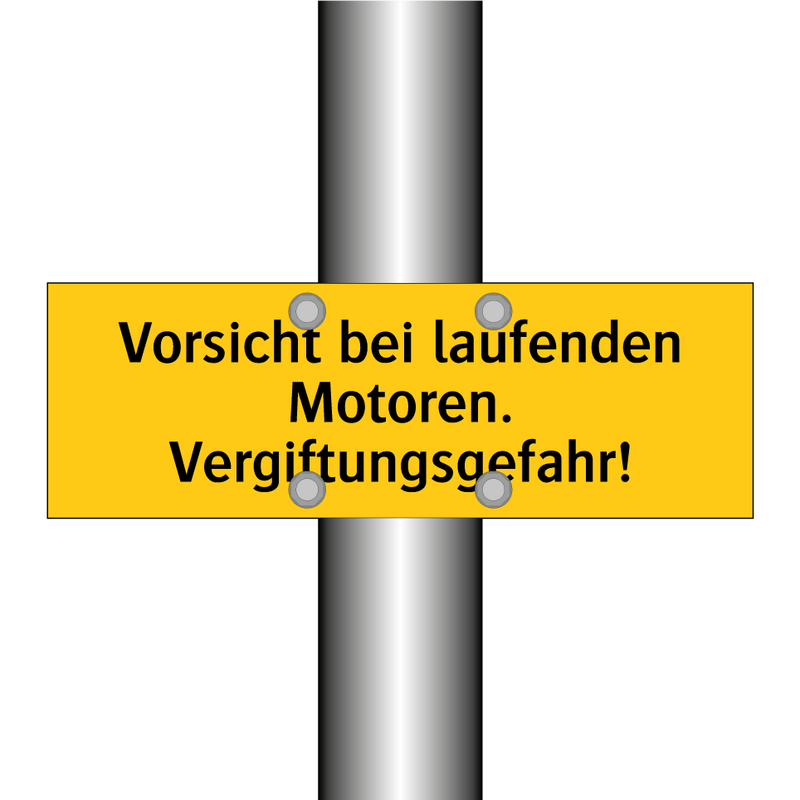Vorsicht bei laufenden Motoren. Vergiftungsgefahr!