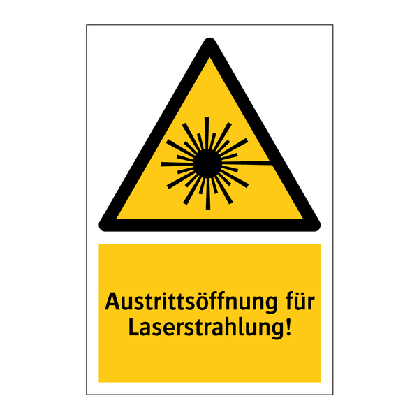 Austrittsöffnung für Laserstrahlung!