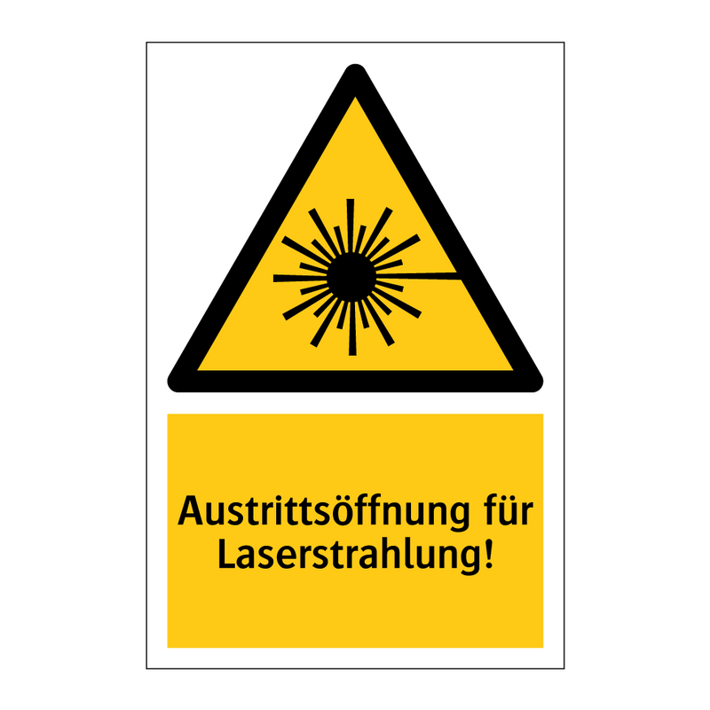 Austrittsöffnung für Laserstrahlung!