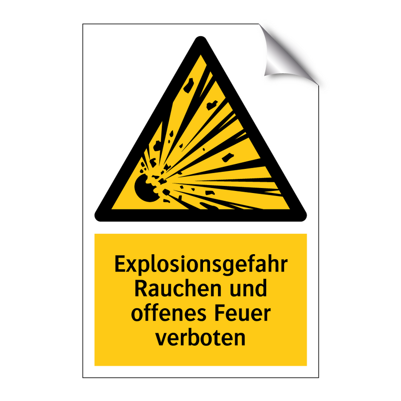 Explosionsgefahr Rauchen und offenes Feuer verboten