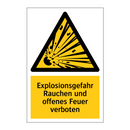 Explosionsgefahr Rauchen und offenes Feuer verboten