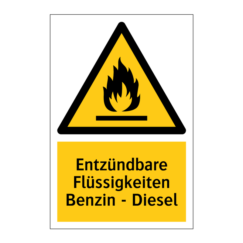 Entzündbare Flüssigkeiten Benzin - Diesel