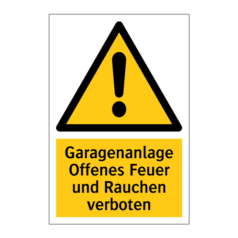 Garagenanlage Offenes Feuer und Rauchen verboten