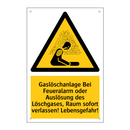 Gaslöschanlage Bei Feueralarm oder Auslösung des Löschgases, Raum sofort verlassen! Lebensgefahr!