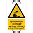 Gaslöschanlage Bei Feueralarm oder Auslösung des Löschgases, Raum sofort verlassen! Lebensgefahr!