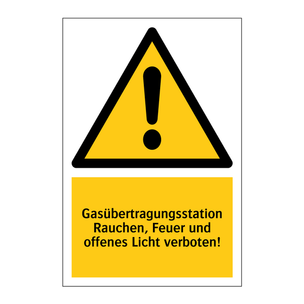 Gasübertragungsstation Rauchen, Feuer und offenes Licht verboten!