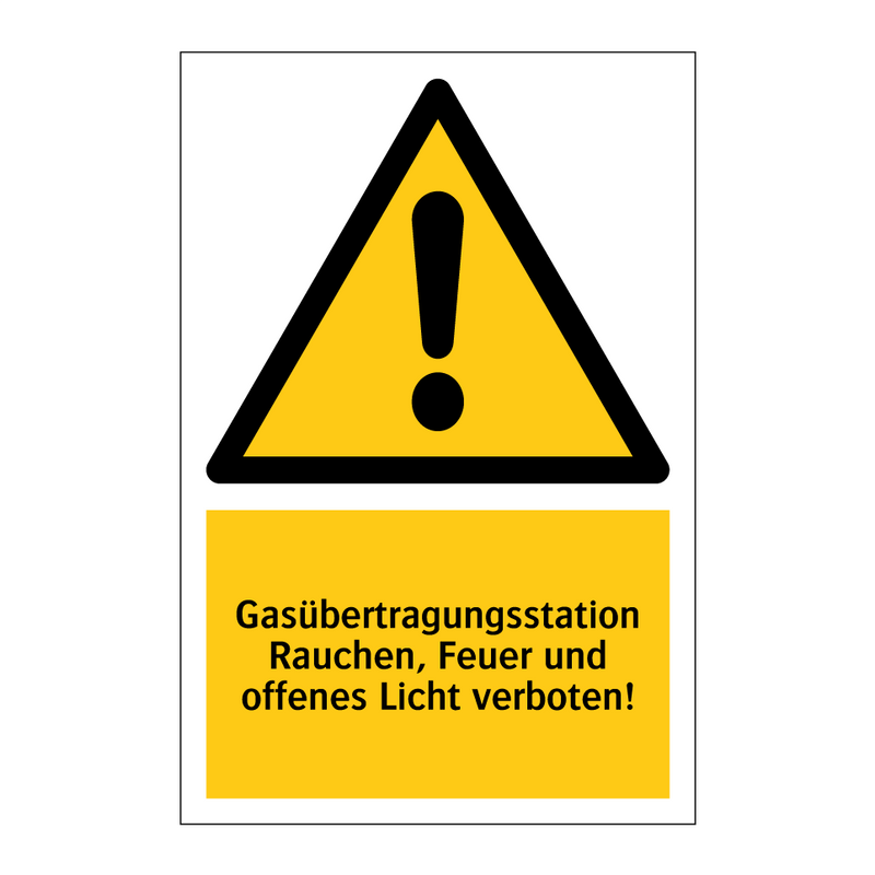 Gasübertragungsstation Rauchen, Feuer und offenes Licht verboten!