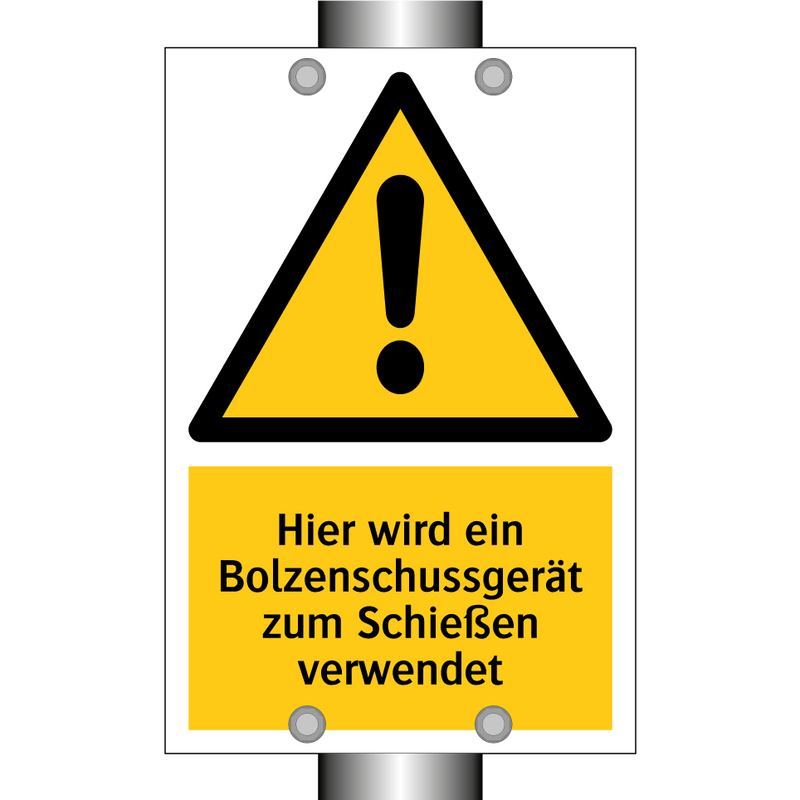 Hier wird ein Bolzenschussgerät zum Schießen verwendet