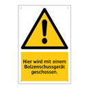 Hier wird mit einem Bolzenschussgerät geschossen.