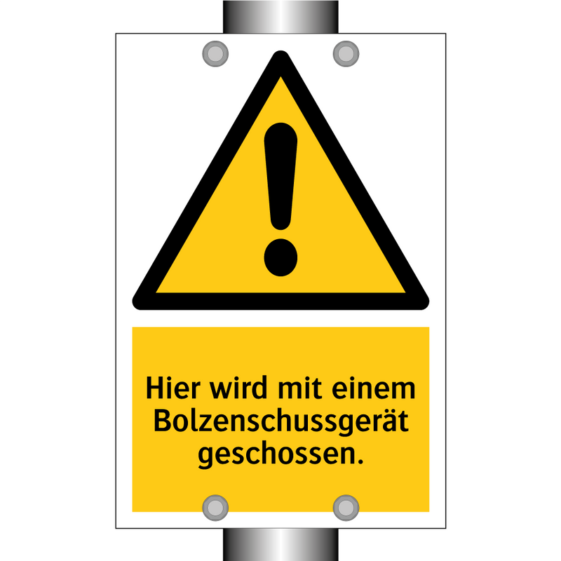 Hier wird mit einem Bolzenschussgerät geschossen.